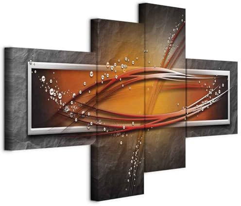 murando - Quadro Fonoassorbente Astratto Moderno 200x90 cm 4 Pezzi - Canvas - Quadri Acustici Componibili XXL Grandi - Pannelli Fonoassorbenti Decorativi - Decorazione da Parete Soggiorno 020101-151