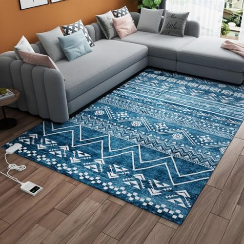 ZPBLWT Calentador de Suelo Radiante Infrarrojo, Alfombra Calefactora Eléctrica de Grafeno, Alfombra calefactora con Temperatura Ajustable y Temporizador, Fácil de Limpiar
