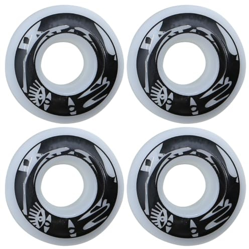 Ludom Lot de 4 Roues de Rechange en polyuréthane pour Skateboard 54 mm 78-85A Blanc avec Motif