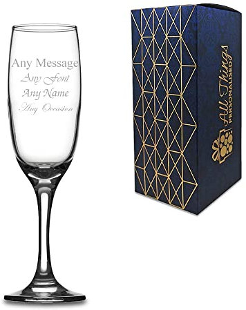 Personalised Engraved Champagne Flute 21st Birthday Gift Anniversary Wedding