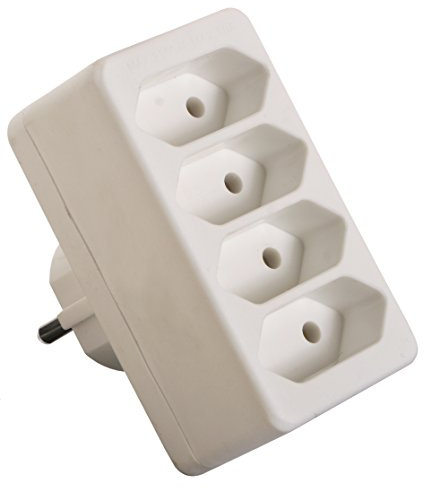 as - Schwabe Presa multipla a 4 prese europee, colore bianco