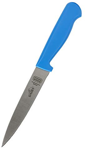 The Kosher Cook Dairy Blue Kitchen Knife – 6” Steak and Vegetable Knife - Razor Sharp Pointed Tip, Straight Edge - Color Coded Kitchen Tools