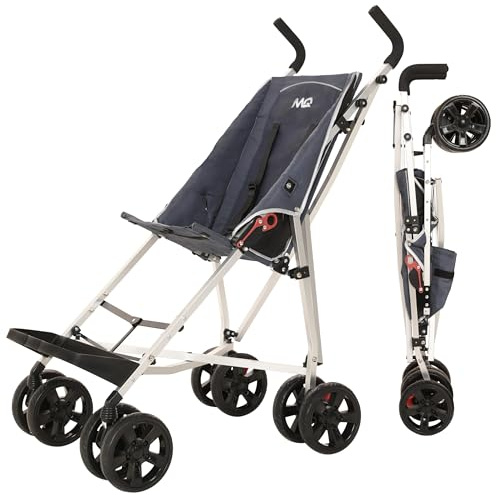 MobiQuip XL Disability Pushchair, Blue - Special Needs Stroller for Older Children up to 50kg - Lightweight Folding Aluminium Frame - Adjustable Footplate & 5-Point Harness - Smooth & Portable