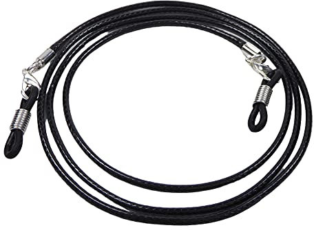 Hawhy Brillenband aus starkem Material in vielen modischen Farben für alle Arten von Brillen geeignet,mit extra Anti Rutsch Öse die hält (Schwarz)