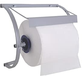 Tecnokit: Distributeur porte-bobine papier mural + rouleau 500 déchirures hommage, couleur aluminium, structure en acier, 38 x 35 x 18 h, pour bobines de 29 cm