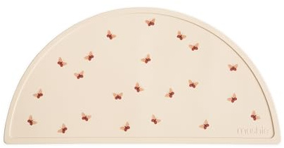 Mushie Silikon tischmatte für Kinder | Schmutzabweisend & Spülmaschinenfest | Rutschfestes Design | Sichere, Hochwertige & Langlebige Erstausstattung | Butterflies