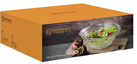 Nachtmann Ethno Glasschale, 27,5 cm, Große, runde Schale aus Kristallglas mit Schliffdekor, Ideal als Salatschüssel, Spülmaschinenfeste Servierschale, 105230