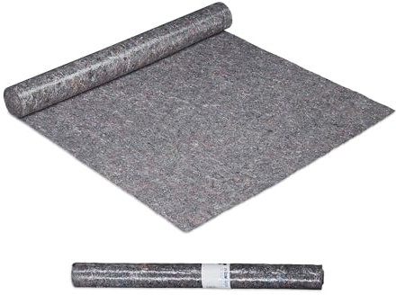 Relaxdays Malervlies, 2 Rollen Abdeckvlies, je 1 m x 10 m, rutschfest, wasserabweisend, 250g/m², Streichen, Umzug, grau