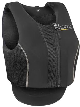 HORZE Caleri Sicherheitsweste Level 3 für Damen, 360° Rundumschutz mit Komperdell Technology, schwarz, M