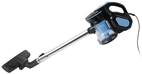 Emerio UVE-123109, Staubsauger Zyklon 2in1 Hand-& Bodensauger mit starken 600 Watt, HEPA Filter, kraftvoller 17.000 Pa Saugkraft, 5m Kabellänge und verstellbares Teleskoprohr, Schwarz, W, 0.5 liters
