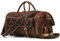 Vintage Reisetasche Herren Leder Weekender zum Umhängen Overnight Duffle Bag Großes Reisegepäck 52cm echtes Rindsleder, 9802 braun