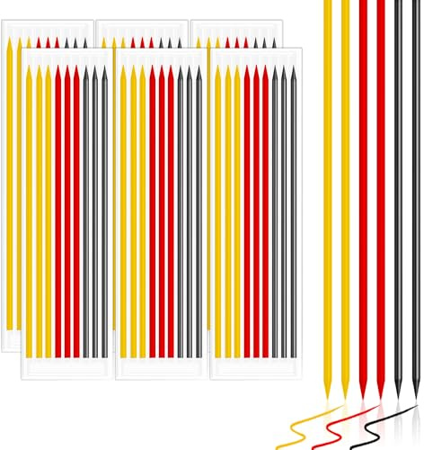 Jyvex Lot de 54 mines de crayon de 2,8 mm pour crayon de charpentier, mines de rechange étanches Pica Dry Mines solides à trous profonds (couleur)