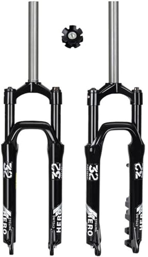 Horquilla Delantera Mecánica para Bicicleta de 20 Pulgadas con Ajuste de Precarga Tubo de Dirección Recto Sin Rosca Recorrido de 28,6 mm Cierre Rápido de 100 mm Y 9 mm.