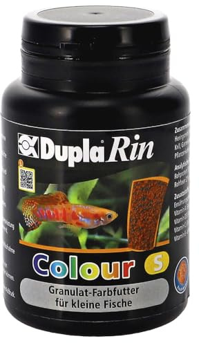 Dupla DuplaRin Granulat Colour S I 80 g I Pienso granulado potenciador de color para pequeños peces de agua dulce y de agua salada I Alimento para peces ornamentales para colores intensos y buen