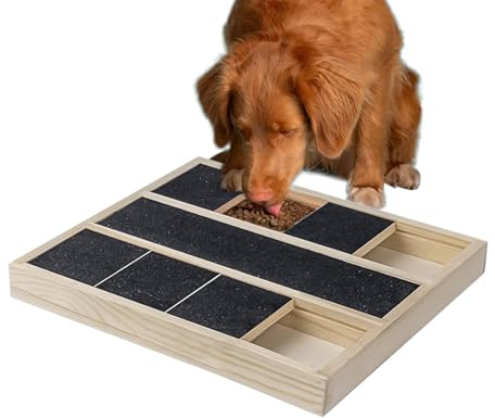 Planche à Griffer pour Chien – Bois 35x25x2,8cm | Jouet Lime à Ongles pour Chiot avec Boîte à Friandises | Tapis de Toilettage Clous en Bois avec Boîte à Friandises pours Toilettage, Soin des Griffes