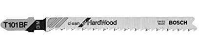 Bosch T101BF 5 pc. 4 in. 10 TPI Variable Pitch Clean for Hardwood T-Shank Jig Saw Blades