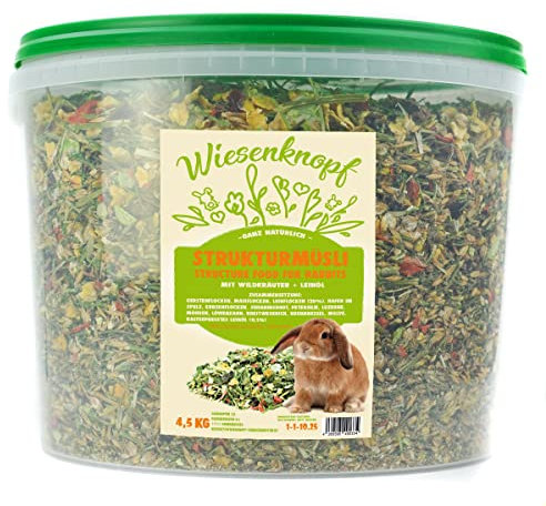 Wiesenknopf Kaninchenfutter 4,5kg Strukturfutter mit Kräuter