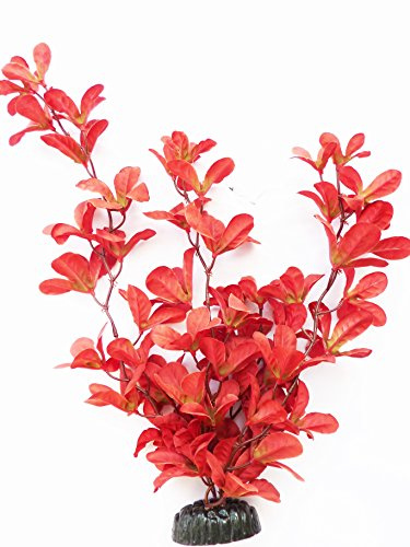 Aquarium Plant (Silk) Rose Leaf Fish Tank Decor (Rose Leaf 40cm Tall)