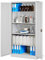 Jan Nowak Aktenschrank C001H Büroschrank Metallschrank Stahlschrank Werkzeugschrank Stahlblech Pulverbeschichtet Flügeltürschrank Abschließbar 195 cm x 90 cm x 40 cm (grau/grau)
