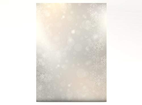 Weihnachtsbriefpapier | Tanzende Flocken | 50 Blatt weihnachtliches Motivpapier DIN A4 | Briefpapier