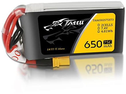 Tattu 2S 650mAh 7.4V 75C 2S1P Lipo Pack Akku mit XT30 Stecker für UAV Drohne FPV Rennen RC Quadrocopter