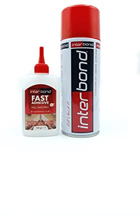 Interbond Sekundenkleber Set Extra Stark Kleber 100g mit Aktivator Spray 400ml - Textilkleber, Montagekleber, Stoffkleber und Keramikkleber - Alleskleber Set für Kunststoff, Metall und Holz