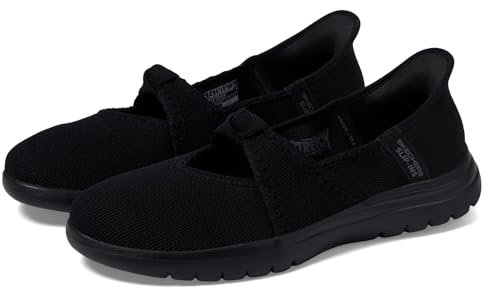 Skechers Damen Slip-Ins On-The-Go Flex-Audrey Mary Jane Flat, Schwarz, 35 EU