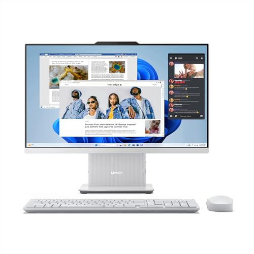 Lenovo IdeaCentre Computer desktop All-In-One, Display 24 FHD, Intel Core i5-13420H, 512GB SSD, RAM 8GB, Base ricarica smartphone wireless, Speakers, WiFi 6, Windows 11 H, Tastiera + Mouse Wireless