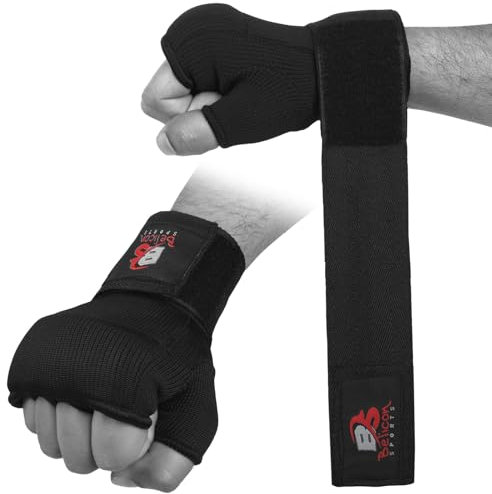 Belicon Sports Box-Innenhandschuhe, für Kickboxen, Boxen und andere Kampfsportarten, Boxhandschuhe für Männer und Frauen (Black, S)