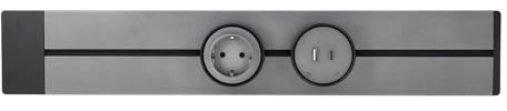 MASTERLED [Garantía Europea] Carril Enchufe Pared, hasta 7 Tomas, Regleta Lineal, raíl Modular, conexión Deslizante, Riel eléctrico, Power Strip, 50cm (1 schuko + 1 USB)