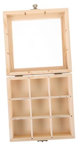 INOOMP Boîte De Rangement Sachets De Thé Organisateur Multi-compartiments En Bois Naturel, Porte-sachets Café Et Bonbons, Rangement La Cuisine Bureau Salon, Compartimentée Pratique 9 Cases