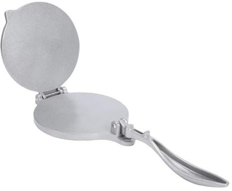 Fdit Pressa per Impasto Manuale, Pressa per Tortilla in Lega di Alluminio con Piastre Antiaderenti, Macchina Multiuso per Gnocchi per Focacce, Empanadas, Pie, Pressa Manuale da (SILVER)
