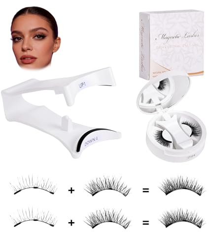 Faux Cils Magnétiques Naturels avec Applicateur, Réutilisables Sans Colle