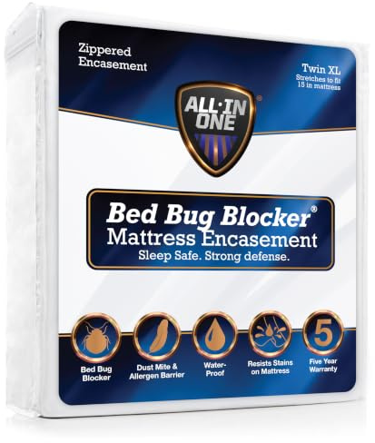 All-in-One Mattress Protector, Zippered Encasement, Water & Stain Resistant, Triple Seal Protection, Twin XL, White