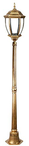 farol de jardín 180 cm de altura lámpara Turbo LED E27 30 W farolillo Mod cálido lámpara LED IP65 – Luz blanca Natural acabado Aluminio Bronce/Cobre