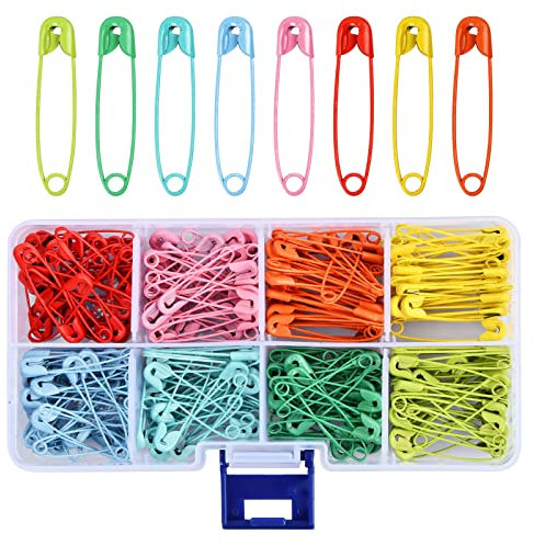 240 Stücke Bunte Sicherheitsnadeln Metall Klein 32 mm Farbige Sicherheitsnadeln mit Aufbewahrungsbox für Kleidung Etiketten Schmuckherstellung Handwerk Nähen Basteln