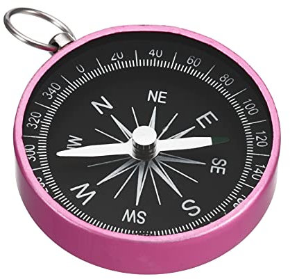 PATIKIL Tasche Kompass Navigation Kompass mit Schlüsselring für Draußen Wandern Rosa