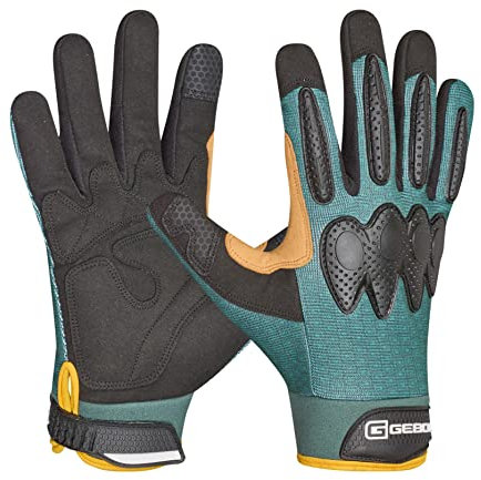 Gebol Cornus (1 Paar) - Arbeitshandschuhe mit verstärkter Handinnenfläche, Schnittschutz EN 13594, Gartenhandschuhe mit Neopren-Bund & Touchscreen-Funktion, für Herren, XL (Gr. 10)