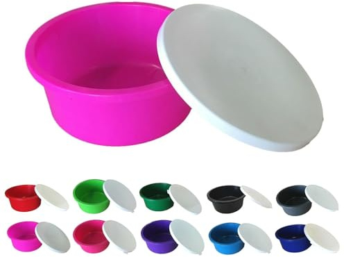 NETPROSHOP Müsli Schale 2 Liter Schüssel mit weißem Deckel Lebensmittelecht, Farbe:Pink