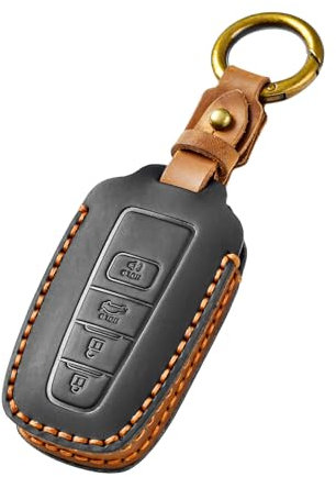 OFFCURVE Leder-Autoschlüsselhülle, kompatibel mit Toyota A4, B Style-schwarz