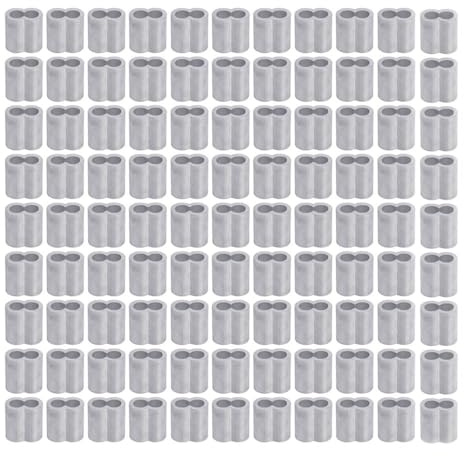100 st aluminium pressögla hylsa, vajerhylsor klämmor för kabelfixering och fiske krymphylsa (3 mm/0,12 tum 8-formad)