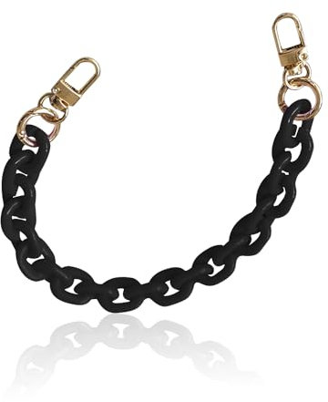 DAZZLUXE 1 cadena universal para teléfono móvil, cadena de resina para teléfono móvil, correa de muñeca, accesorios de decoración, gadgets para decorar fundas de teléfono (negro), Metal