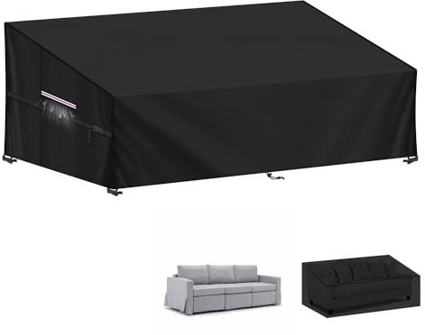 LAMUNI Housse de Protection Imperméable de Canapé 3-4 Places Housse Banc de Jardin Exterieur Housses de Canapés de Jardin 420D Oxford Bache de Canapé Extérieur Housse Meuble Jardin, 208x99x89/61cm
