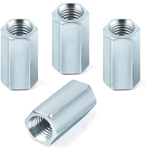 Dadi lunghi M6 x 20 mm, 4 pezzi, dadi filettati in acciaio zincato, esagonali, manicotti a distanza, dadi esagonali lunghi per elettrodomestici da ufficio