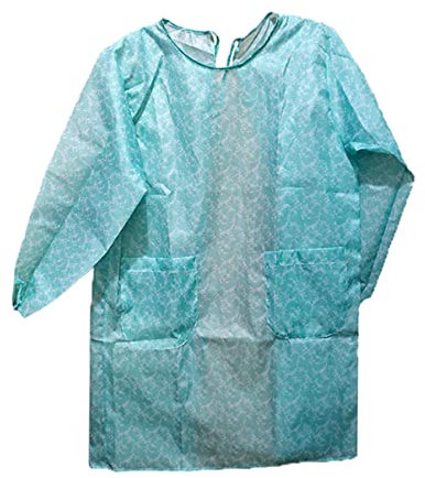 Hemobllo Waterproof Long Sleeve Kitchen Apron for Women, Heavy Duty Protective Cooking and Housework Overclothes, Blue Sturdy Adult Apron for Gardening and Painting