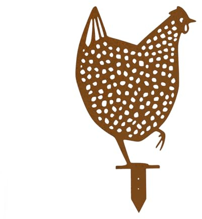 METALLSCHÖNHEITEN Huhn aus Edelrost, Gartenstecker aus Cortenstahl, Variante 1