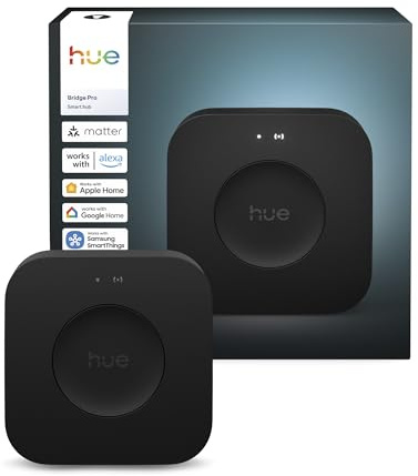 Philips Hue Bridge Pro, Smart Light Hub, Trådlös, Avancerad kryptering, Stöd för 150+ lampor och 50+ tillbehör, Kompatibel med Apple Home, Amazon Alexa, Google Assistant och Samsung SmartThings