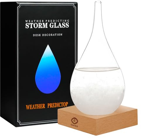Storm Glass Weather Predictor,Christmas Snow Globe Storm Glass Barometer Weather Predictor, Home and Office Decorative Glass Bottles, Christmas Unique Gifts for Women/Men