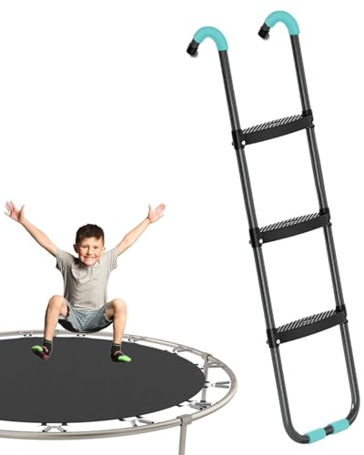 Genérico Escalera para trampolín, escalones de trampolín - Escalera de Acero Resistente al óxido de 2 escalones/3 de Ancho con Anchos Antideslizantes,Piezas de de trampol