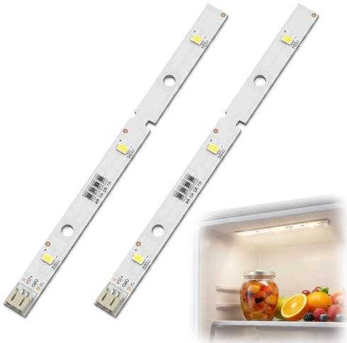 Snugloo 2 Piezas Barra LED para Frigorífico RONGSHENG/HISENSE, Luz LED de Repuesto Compatible con MDDZ-162A E349766 1629348 DC12V 2W Iluminación para Refrigerador y Congelador